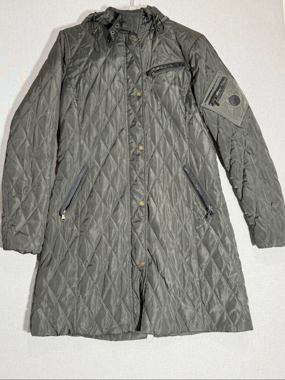 Polo by Ralph Lauren Quilted Long Puffer Coat in Olive